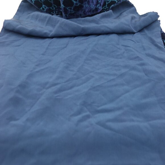 Gucci Tom Ford GG Monogram Velvet Scarf Blue and Turquoise - Picture 2 of 9